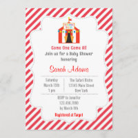 Circus Tent Baby Shower Invitation Red