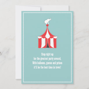 Circus Tent & Elephant Kids Birthday Party Invitation