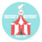 Circus Tent & Elephant Kids Birthday Party Sticker