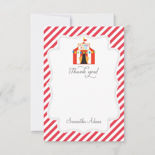 Circus Tent Thank You Card (Front)
