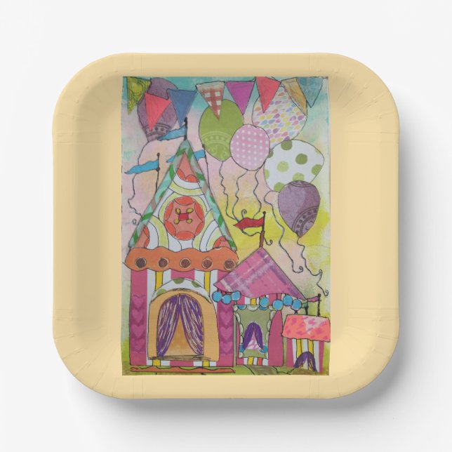 Circus Tents & Balloons-2 Paper Plate (Front)