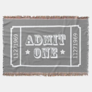 Circus Theatre Movie Ticket Admit One Throw Blanket
