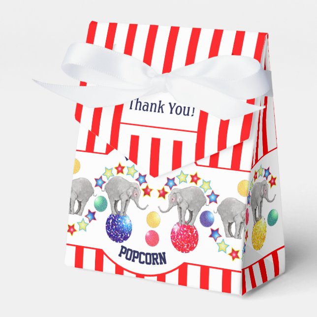 Circus Theme Gourmet Snack Party Favour Box (Front Side)