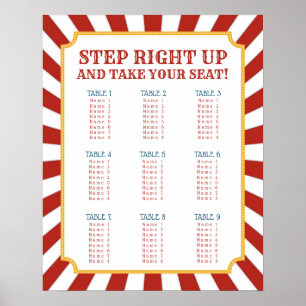 Circus Theme Seating Chart Board