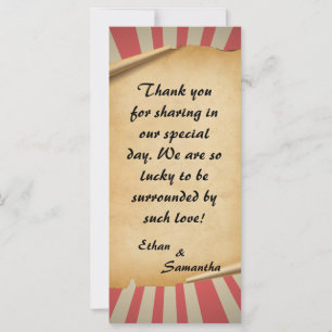 Circus Theme Wedding Thank you cards