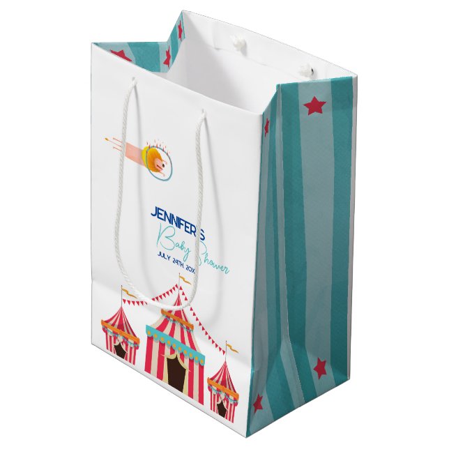 Circus Themed Baby Shower  Medium Gift Bag (Front Angled)