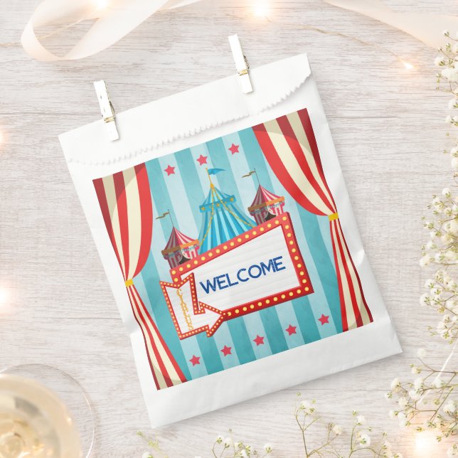 Circus Themed Welcome  Favour Bag (Clipped)