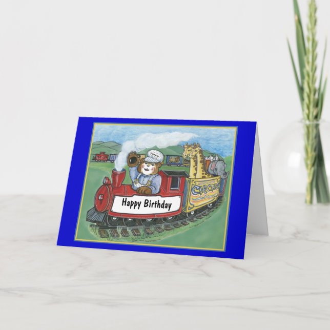 Circus Train Birthday Card (Front)
