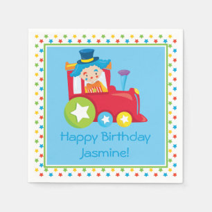 Circus Train Personalised Napkin