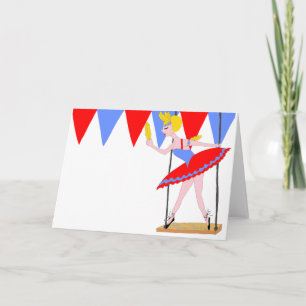 Circus Trapeze Artist Circus Party Card