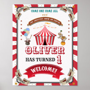 Circus welcome party sign Carnival welcome poster