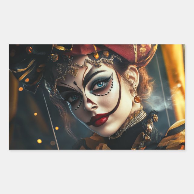 Circus Woman Rectangular Sticker (Front)