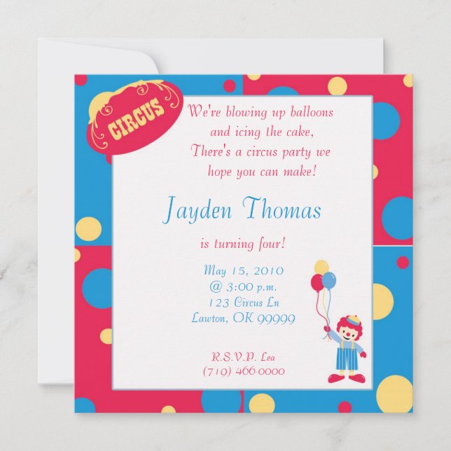 circuscopy, We're blowing up balloons ... Invitation (Front)