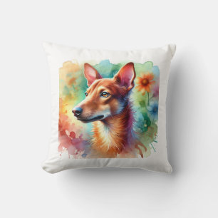 Cirneco dell Etna 050824AREF132 - Watercolor Cushion