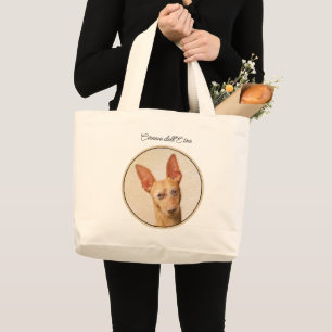Cirneco dell’Etna Painting - Cute Original Dog Art Large Tote Bag
