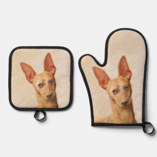 Cirneco dell’Etna Painting Cute Original Dog Art Oven Mitt & Pot Holder Set