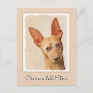 Cirneco dell’Etna Painting - Cute Original Dog Art Postcard