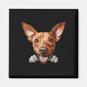 Cirneco dellEtna Dog Mum Dad Peeking Puppy Magnet