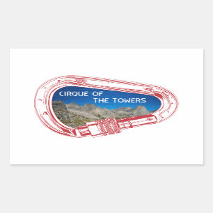 Cirque Of The Towers Climbing Carabiner Rectangular Sticker