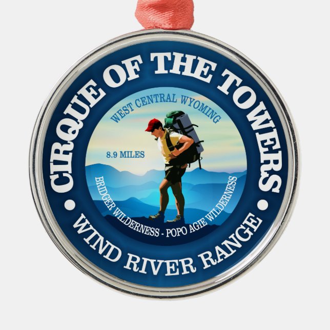 Cirque of the Towers (Hiker C) Metal Ornament (Front)