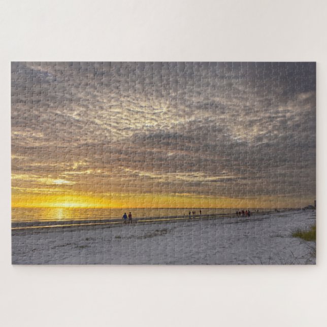 Cirrocumulus Clouds at Fort Myers Beach Sunset, FL Jigsaw Puzzle (Horizontal)