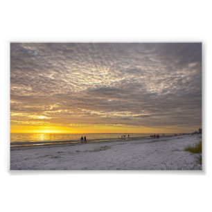 Cirrocumulus Clouds at Fort Myers Beach Sunset Photo Print