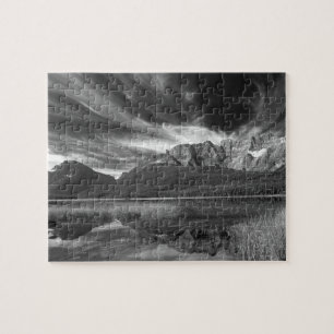 Cirrus clouds over Waterfowl Lake, Banff Jigsaw Puzzle