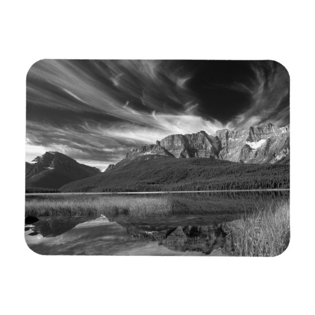 Cirrus clouds over Waterfowl Lake, Banff Magnet (Horizontal)