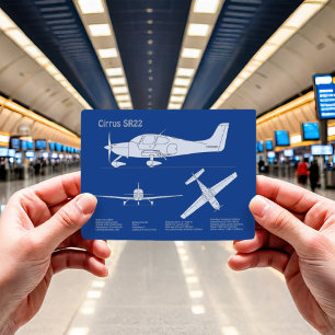 Cirrus SR22 - Aeroplane Blueprint Drawing Plans AB Postcard