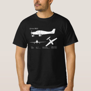 Cirrus SR22 - Aeroplane Blueprint Drawing Plans AB T-Shirt