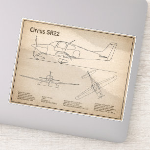 Cirrus SR22 - Aeroplane Blueprint Drawing Plans SD
