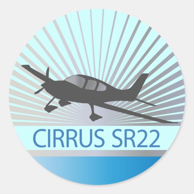 Cirrus SR22 Classic Round Sticker (Front)