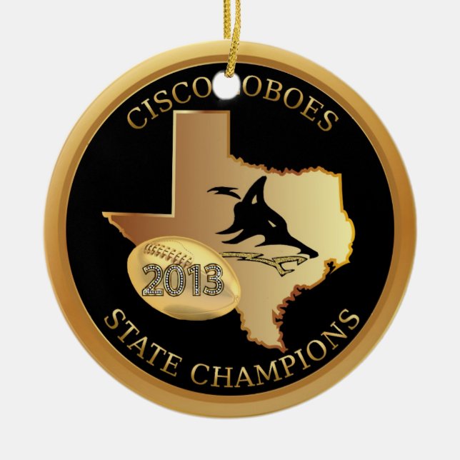 Cisco Loboes State Champions ornament personalise (Front)