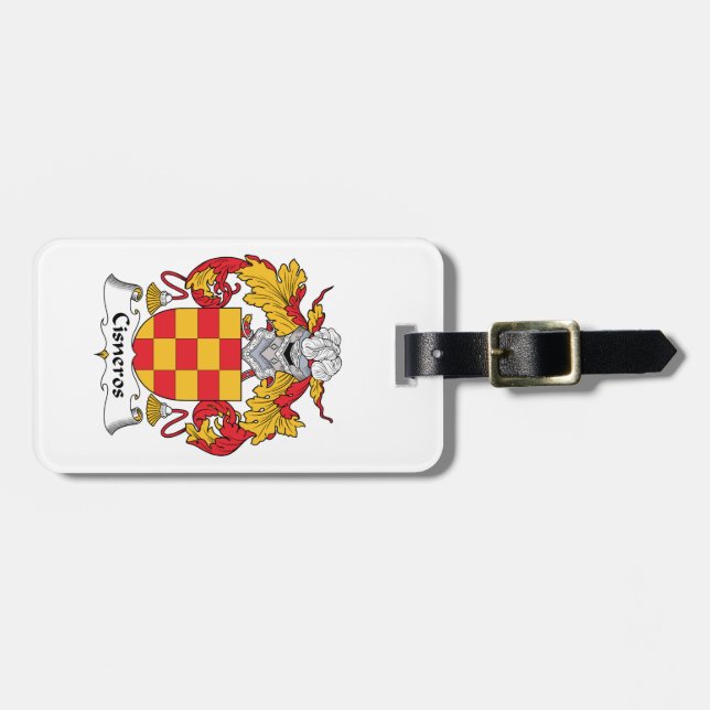 Cisneros Family Crest Luggage Tag (Front Horizontal)