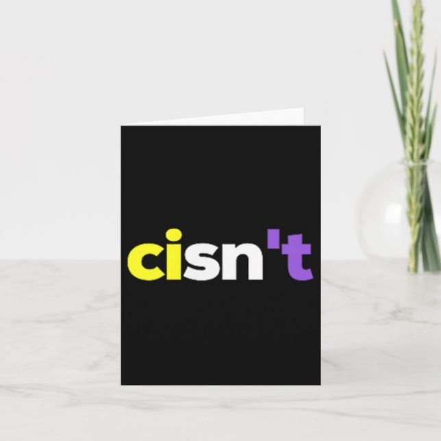 Cisnt Non-binary Lgbtq Pride, Enby Present _ Nonbi Card (Front)