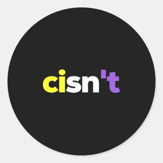 Cisnt Non-binary Lgbtq Pride, Enby Present _ Nonbi Classic Round Sticker (Front)