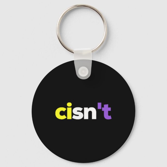 Cisnt Non-binary Lgbtq Pride, Enby Present _ Nonbi Key Ring (Front)