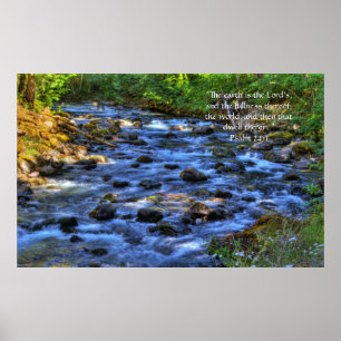 Cispus River HDR Print w/Scripture Verse