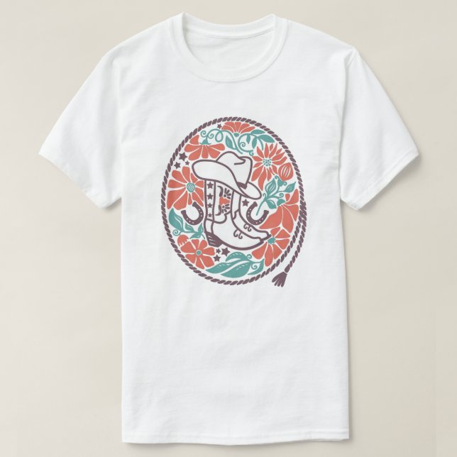 CISV Austin Cowboy Hat, Boots, & Bull Skull Men's T-Shirt (Design Front)