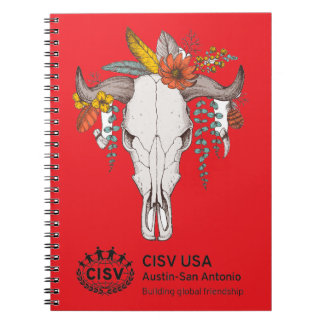 CISV Austin Decorative Cattle Skull  Notebook