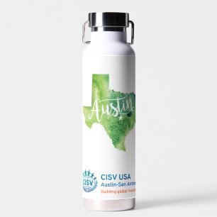 CISV Austin Texas Motif Thor Copper Insulated  Water Bottle