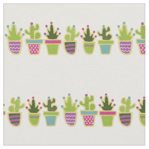 Cite cactus design with custom background colour fabric