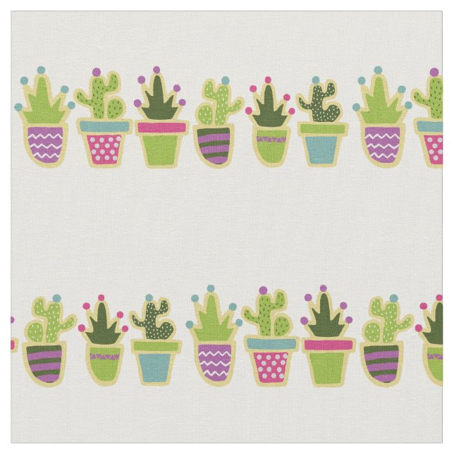 Cite cactus design with custom background colour fabric (Close Up)
