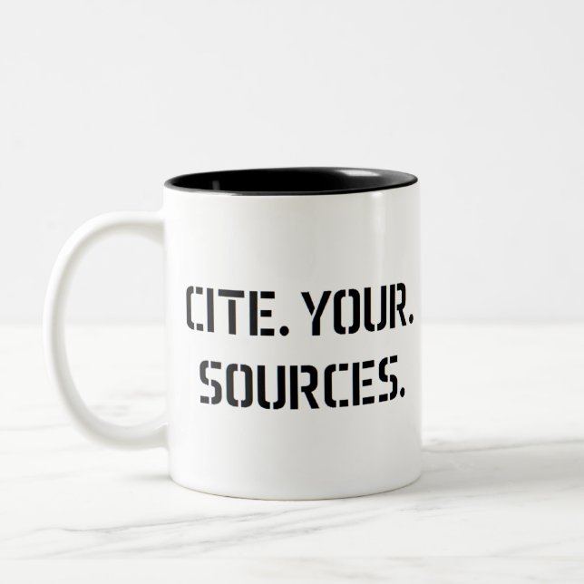 cite your sources Two-Tone coffee mug (Left)