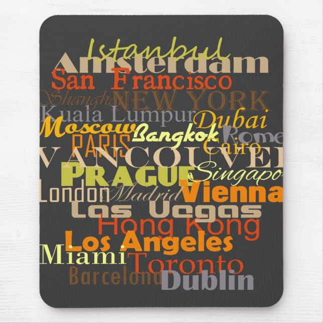 Cities Around the World Mouse Pad (Front)