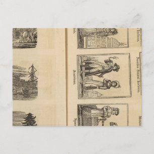 Cities, costumes postcard