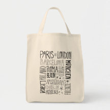 Cities of Europe Chic Modern Typography City Gifts