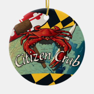 Citizen Blue Crab of Maryland Ceramic Tree Decoration