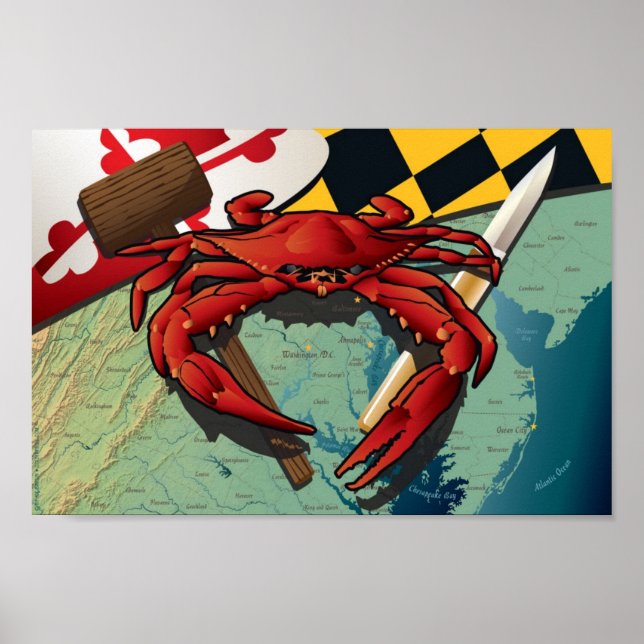 Citizen Crab with mallet and knife Poster (Front)