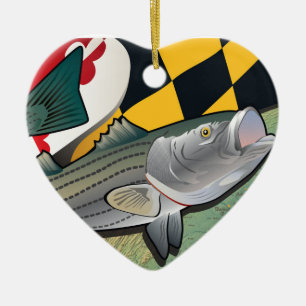 Citizen Rockfish of Maryland Ceramic Tree Decoration